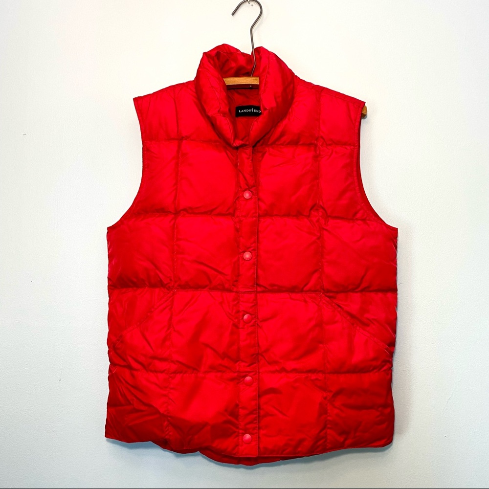 Women’s Small Red Lands End Down Vest